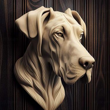 3D model Great Dane dog (STL)